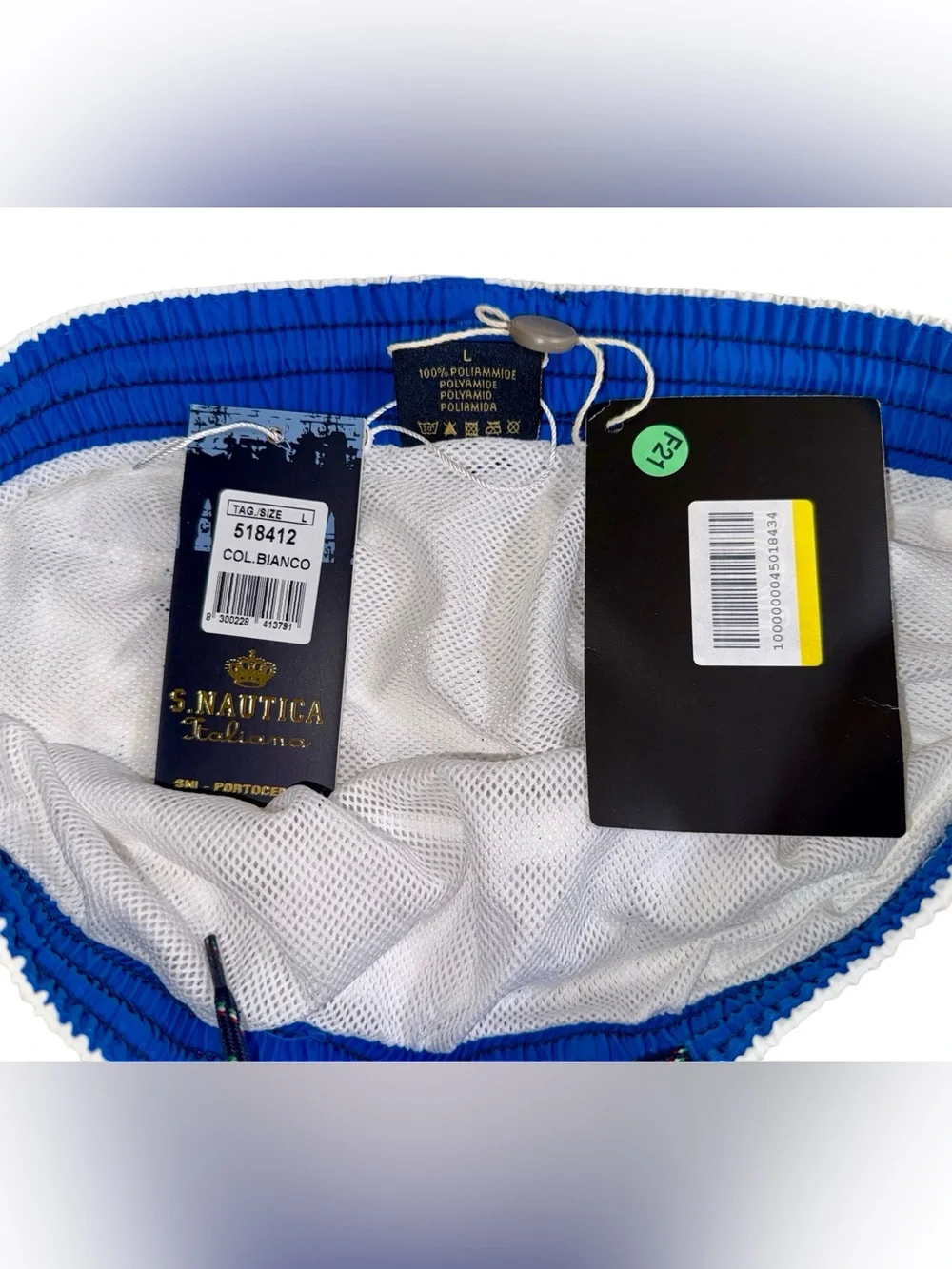 SCUOLA NAUTICA ITALIANA WHITE SWIM TRUNKS